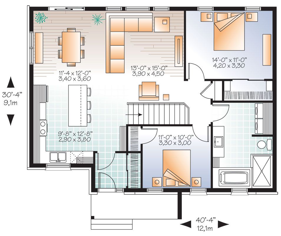 3 Bedroom Bungalow Floor Plans Open Concept online