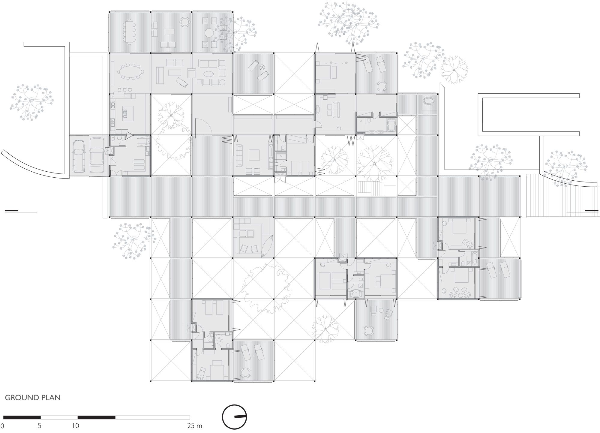 Grid house floor plan Drawing house plans, Grid