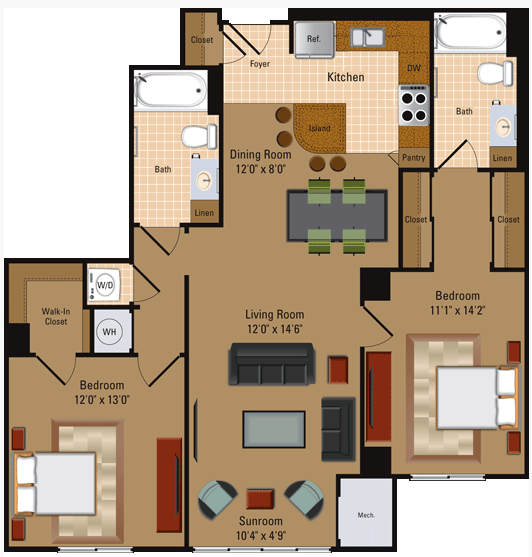 Floor Plans of The Cosmopolitan at Reston Town Center in