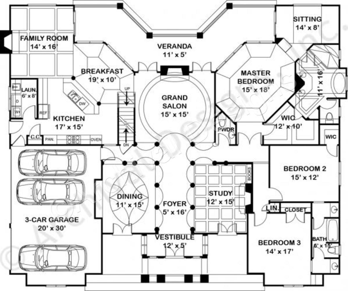 Waterford House Plan First Floor Plan Empty nester house