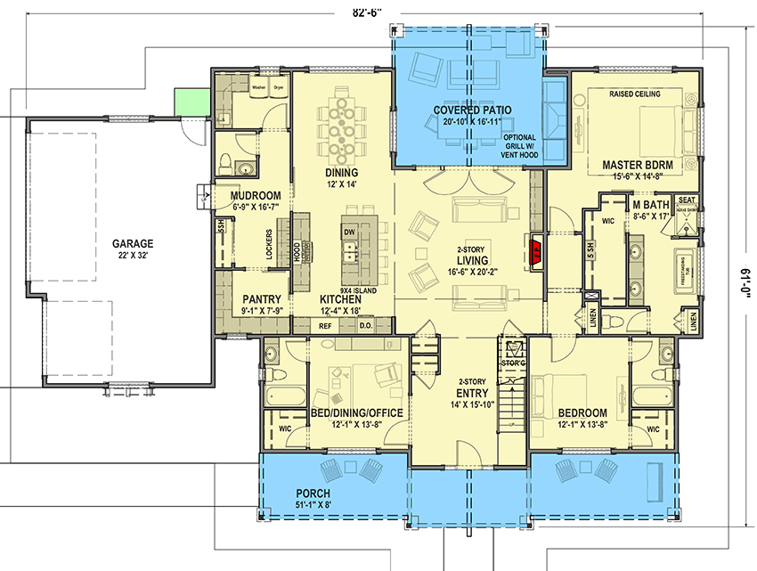 Plan 64487SC Twostory Craftsman House Plan with Main