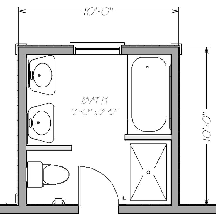 Small Bathroom Floor Plans with both tub and shower