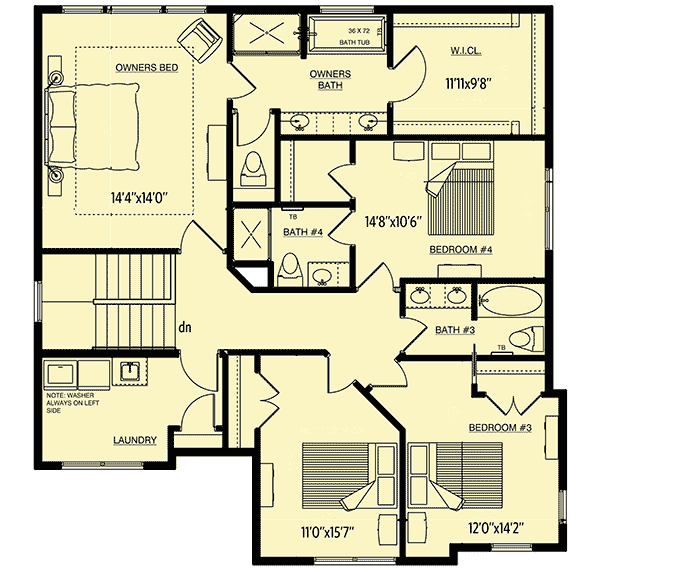 Plan 73462HS New American Home Plan With Upstairs Laundry