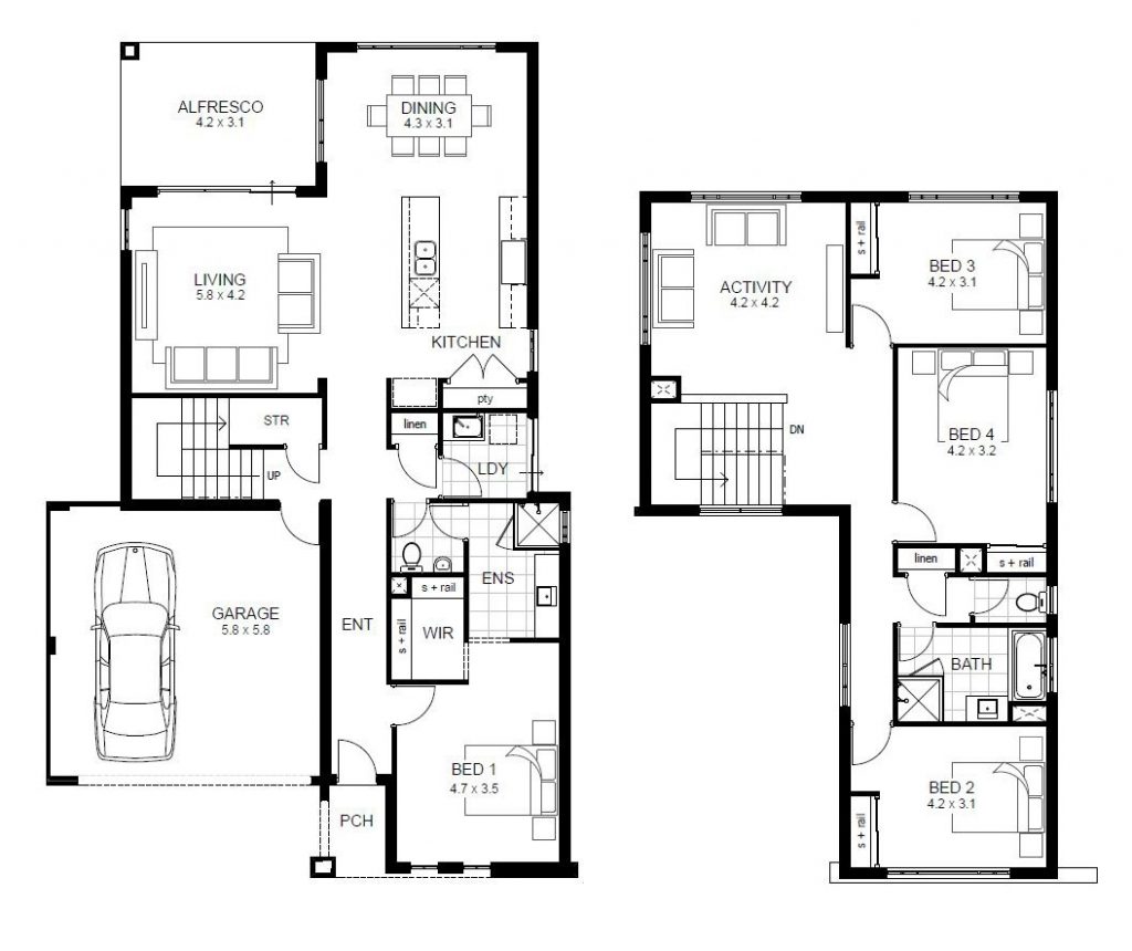 Luxury 4 Bedroom 2 Story House Floor Plans New Home