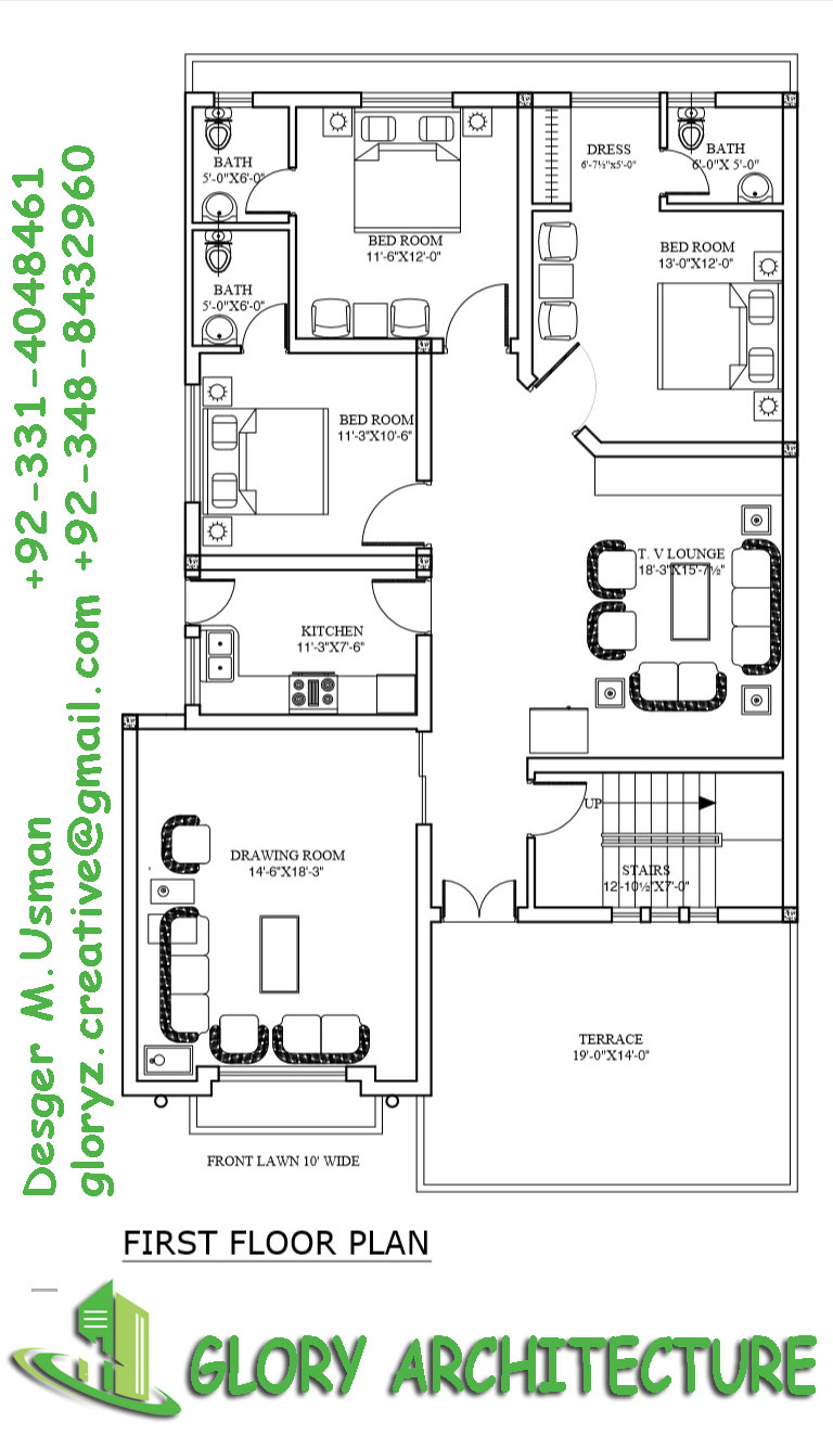 40X80 House Plan, 10 marla house plan, 12 marla house plan