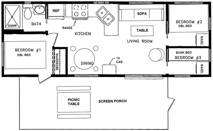12x40 floor plans Tiny house floor plans, Cabin
