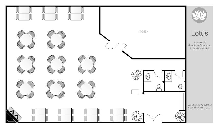 Lotus Restaurant Floor Plan Example SmartDraw