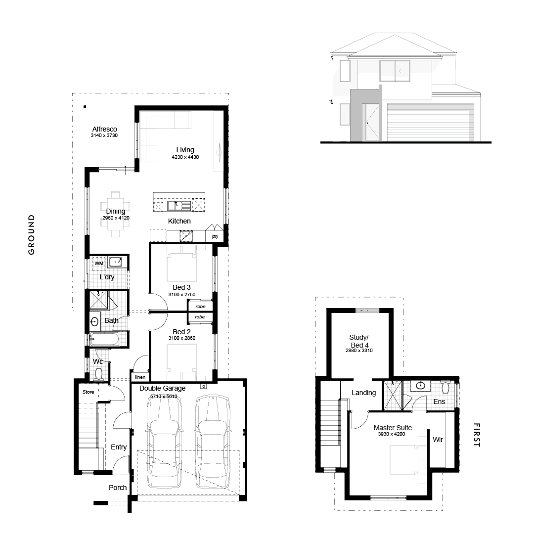 House Plan Designed To Suit A 10m Wide Block The