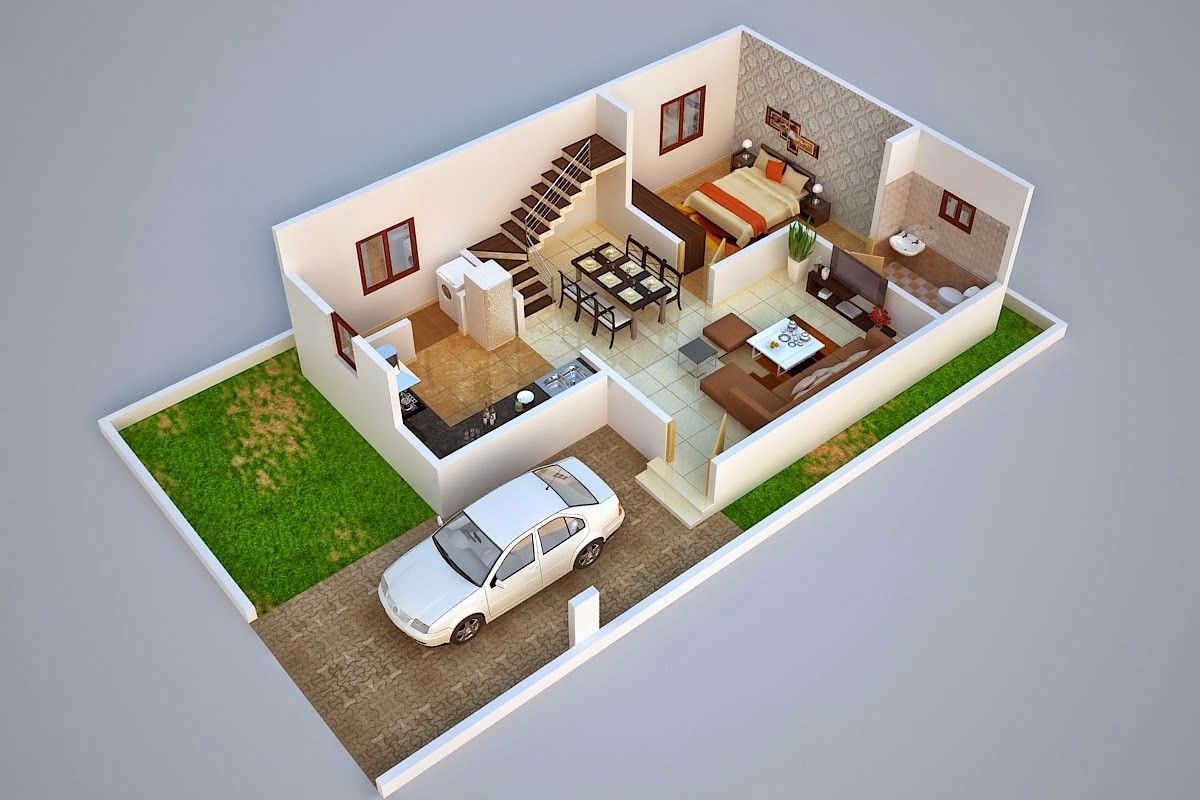 Pin by Jor Qui on plans 3d house plans, Duplex house