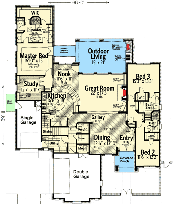 Open Floor Plan and Huge Chef's Kitchen 48480FM