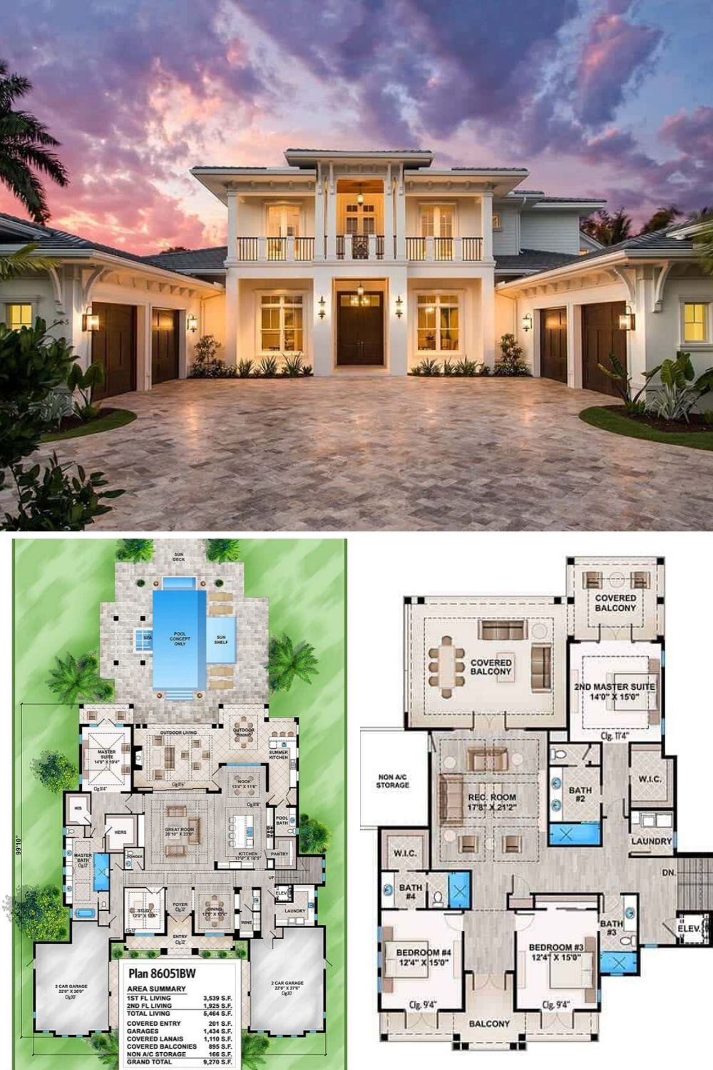 4Bedroom TropicalStyle TwoStory Home in 2020 Florida