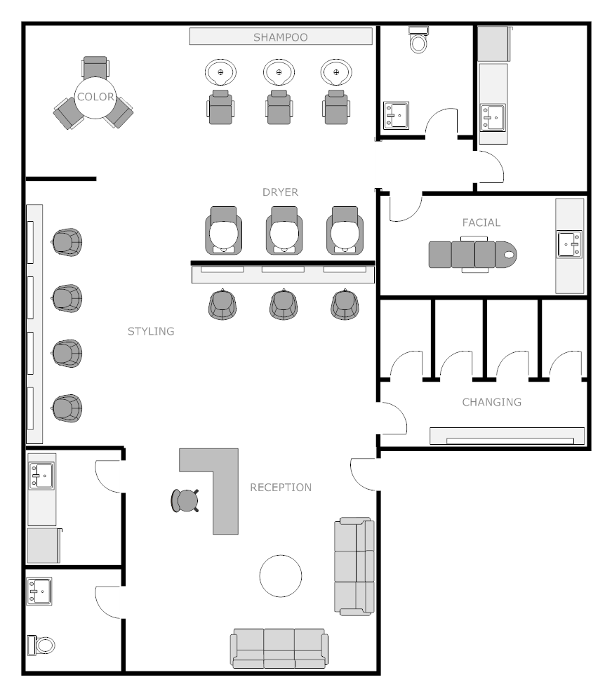 Salon Floor Plan Salon interior design, Room layout