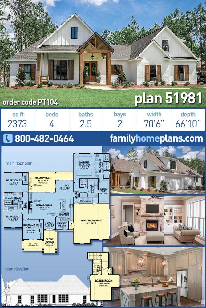 BestSelling Modern Farmhouse Plan of 2019 from Family