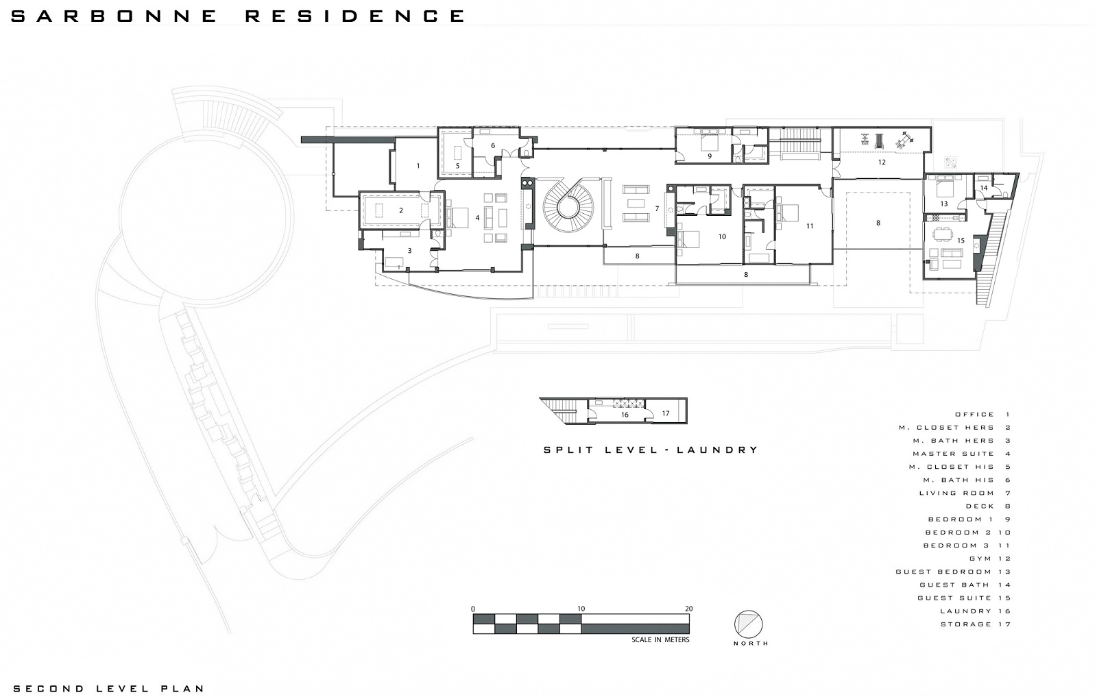 Second Level Floor Plan Bel Air Residence 755 Sarbonne