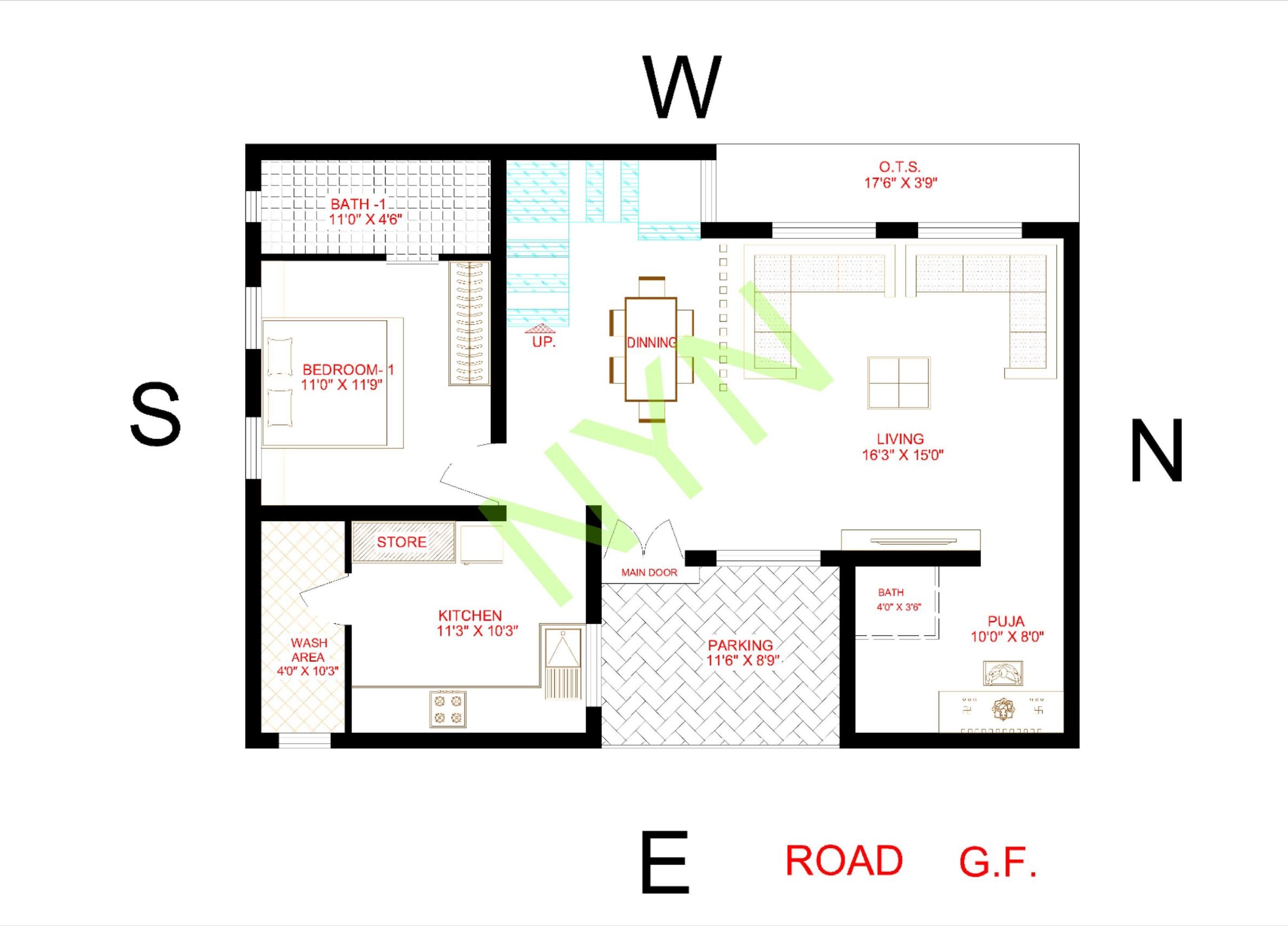 40X30 FLOOR PLAN GF Architecture plan, Floor plans, How