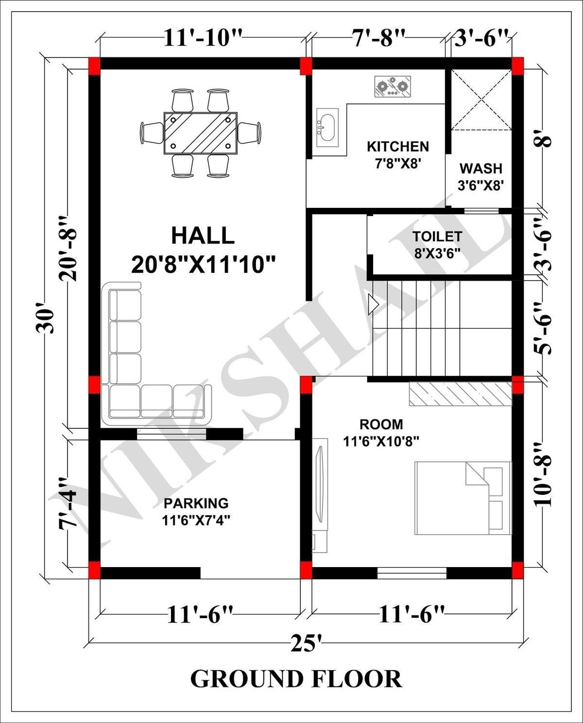 Pin by Bipin Raj on home strachar 25x30 house plans
