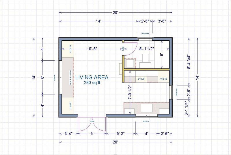14x20 floor plans Google Search Tiny house floor plans