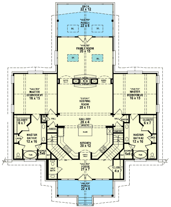 Dual Master Suites 58566SV Architectural Designs