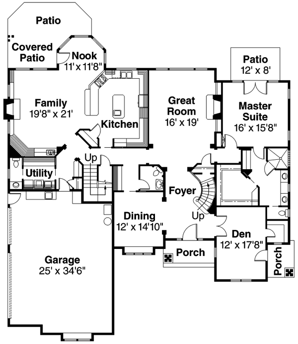 Main Floor Plan 17545 House plans, House floor plans