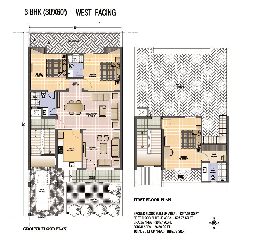 metal building house plans 30x70 Renderd Plan (30'X60