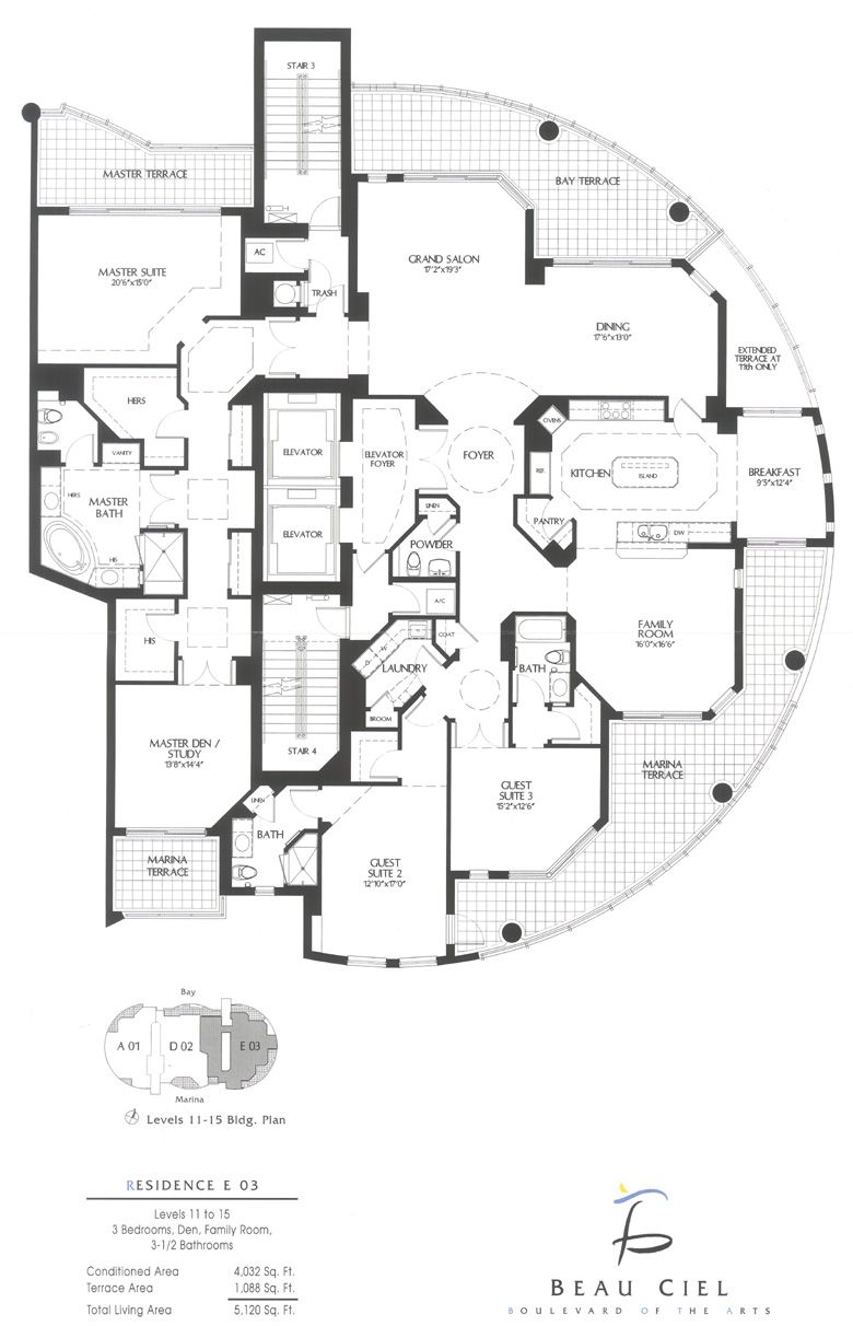 Beau Ciel Floor Plans Sarasota Condominiums Barbara A
