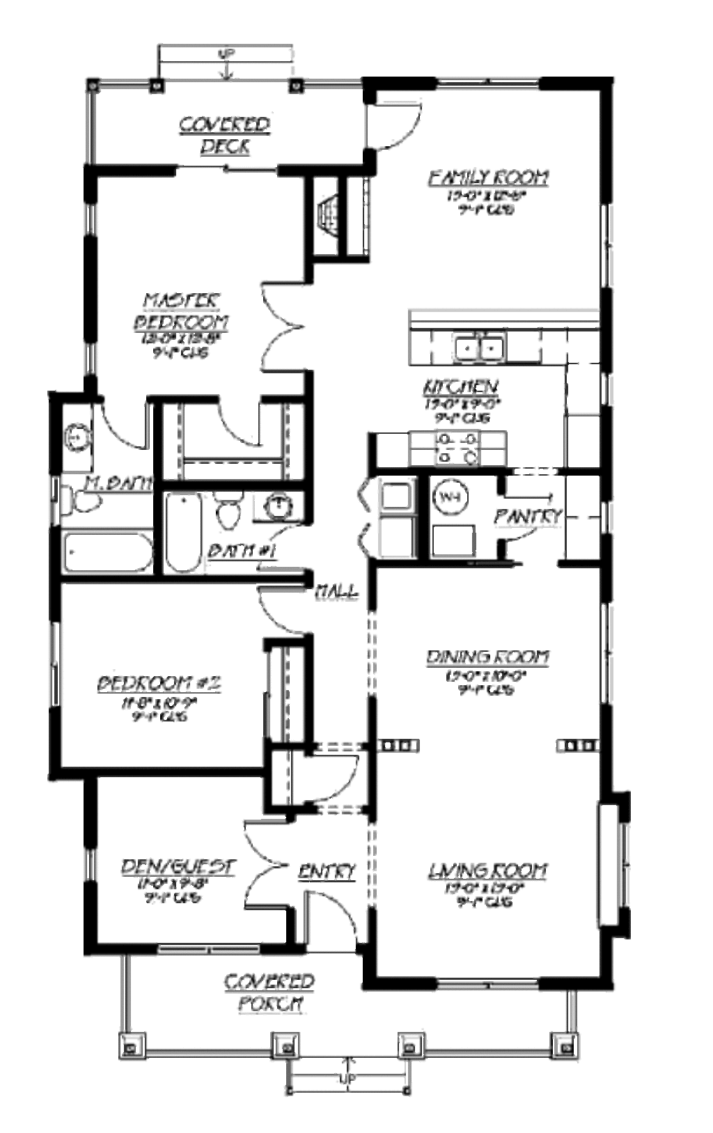 Bungalow Style House Plan 3 Beds 2 Baths 1500 Sq/Ft Plan