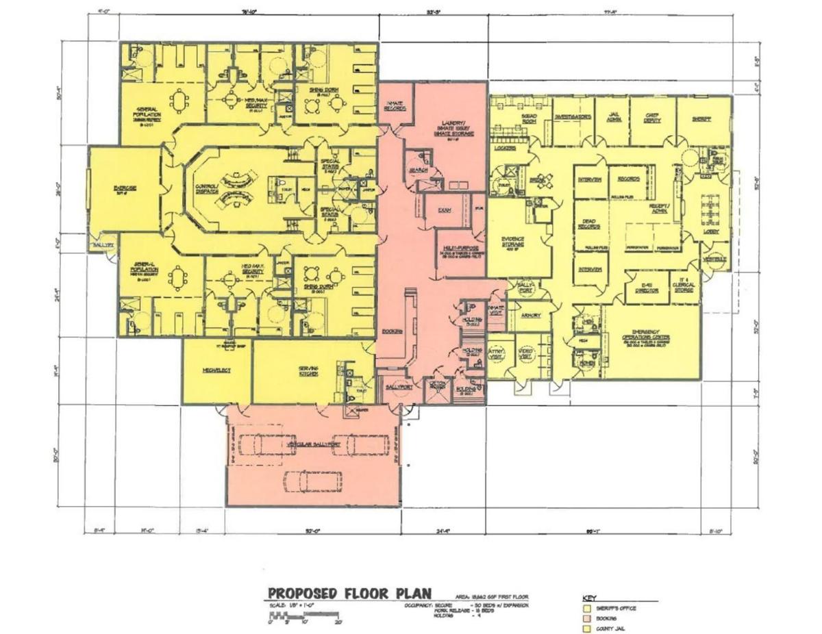 Proposed Delaware County Jail floor plan