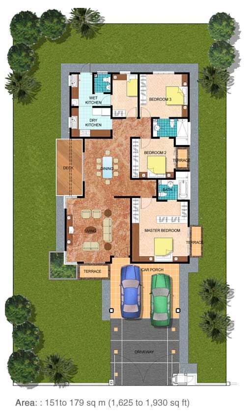 Model house plan, House layouts, Bungalow design