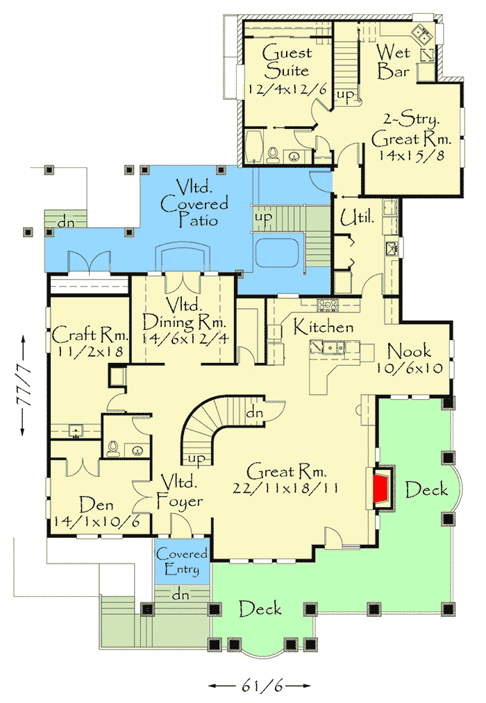 Plan 85264MS LodgeStyle House Plan with Attached Guest