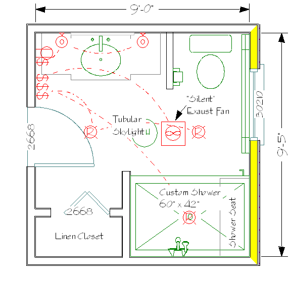 9x9.5 layout Bathroom Pinterest Bathroom layout