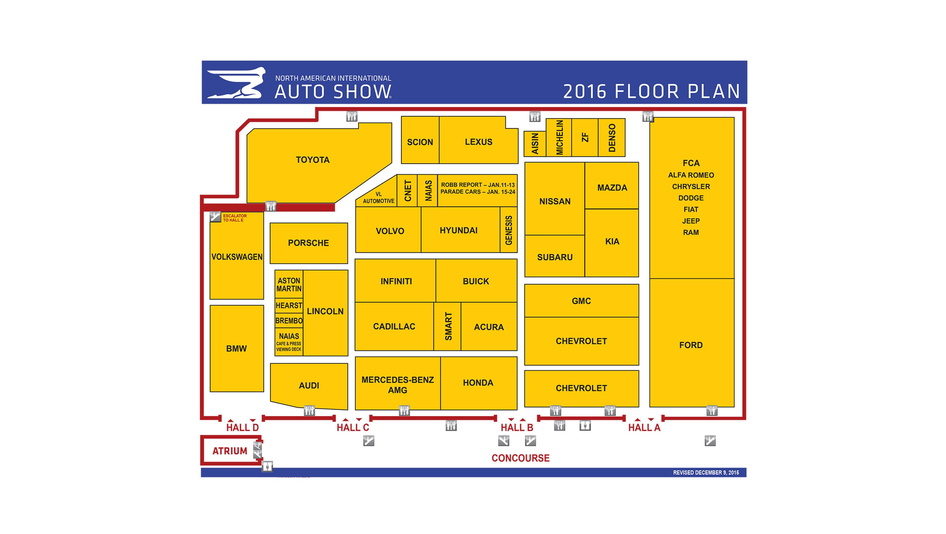 Map your Detroit auto show visit 2016 floor plan