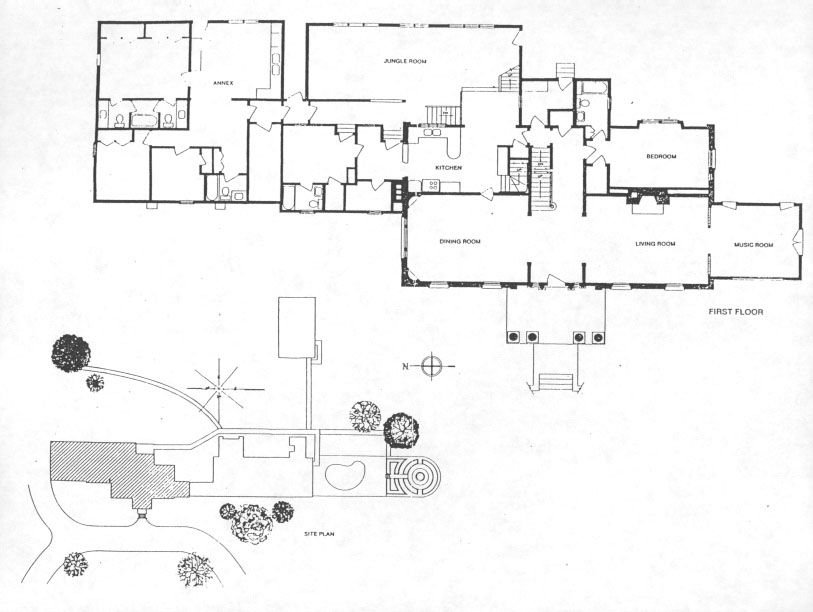 Graceland floor plan Elvis presley house, Graceland