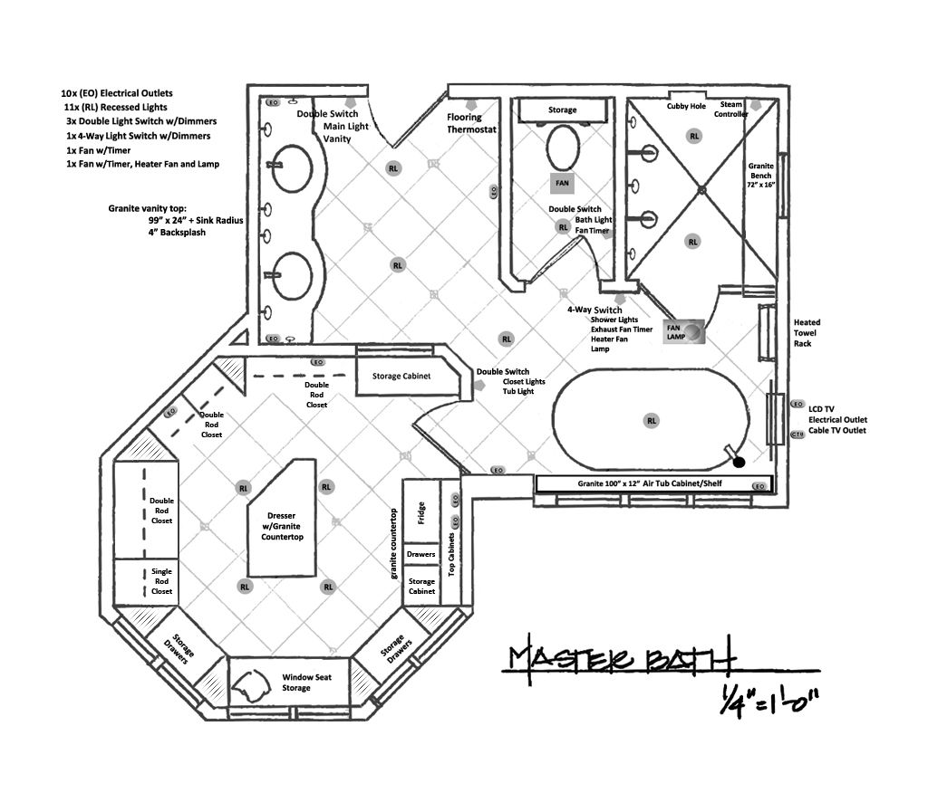Floor Plan Luxury Master Bathroom Layout HOMYRACKS
