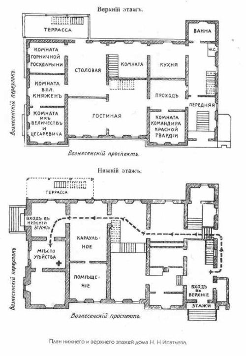 Floor plans of Ipatiev House (x) Romanov, Romanov palace