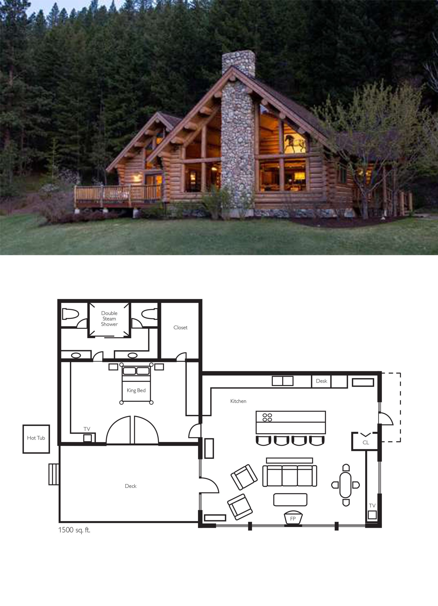 l shaped log cabin floor plans
