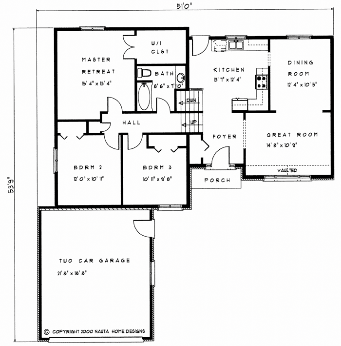 3 Bedroom Sidesplit House Plan SP102 1321 Sq Feet