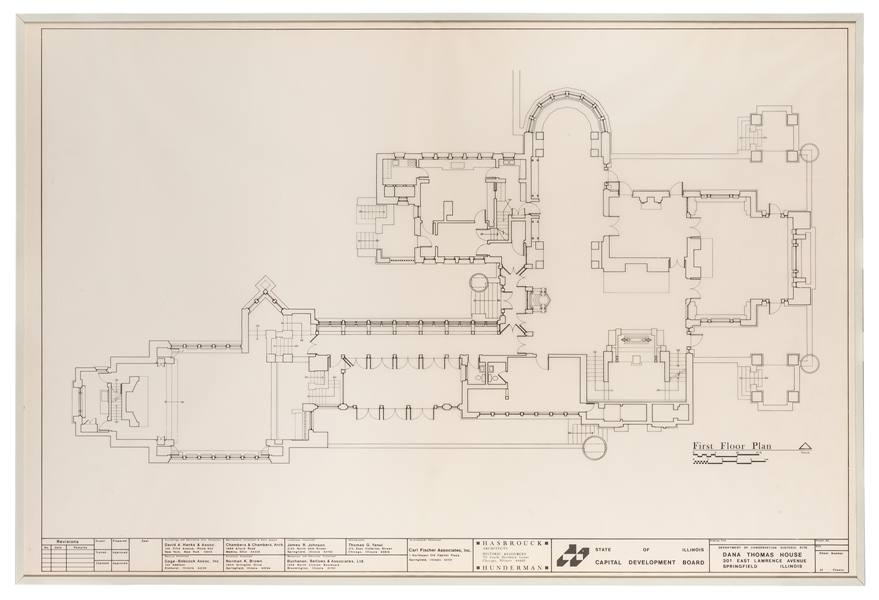 Lot Detail First Floor Plan to Frank Lloyd Wright’s Dana