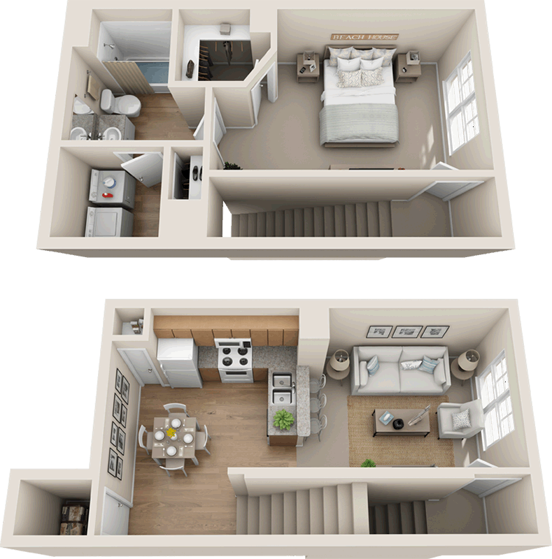 One Bedroom / One Bath 760 Sq. Ft.* Home design floor