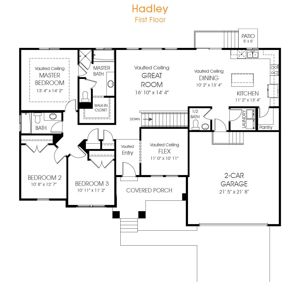 3 bedroom rambler floor plan for your new Utah home, the