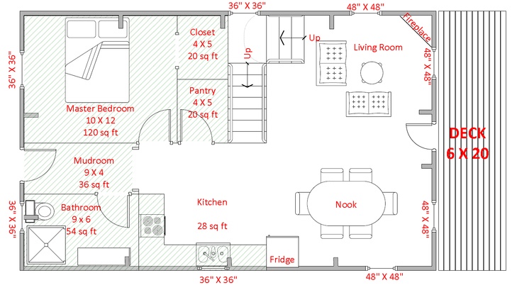 20' x 32' Sample Floor Plan. house plans Pinterest