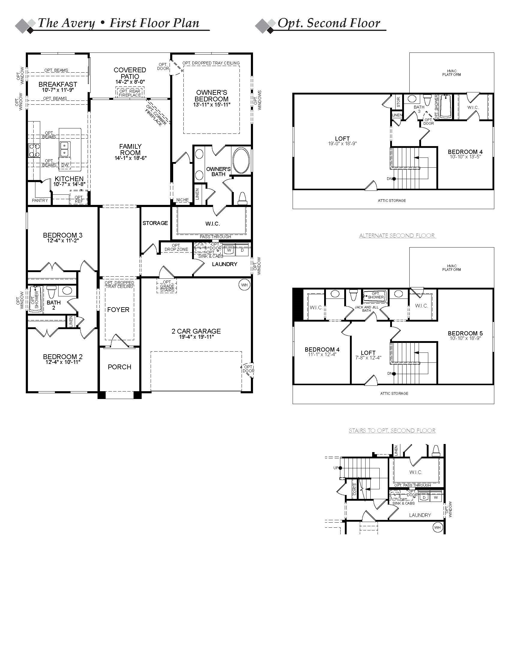 Avery Floor Plan Linkside at Timberlake Eastwood Homes