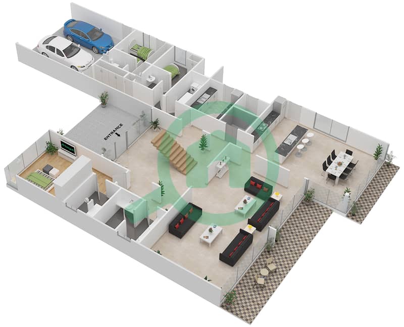 Floor plans for Type OPTION A 4bedroom Villas in Jawaher