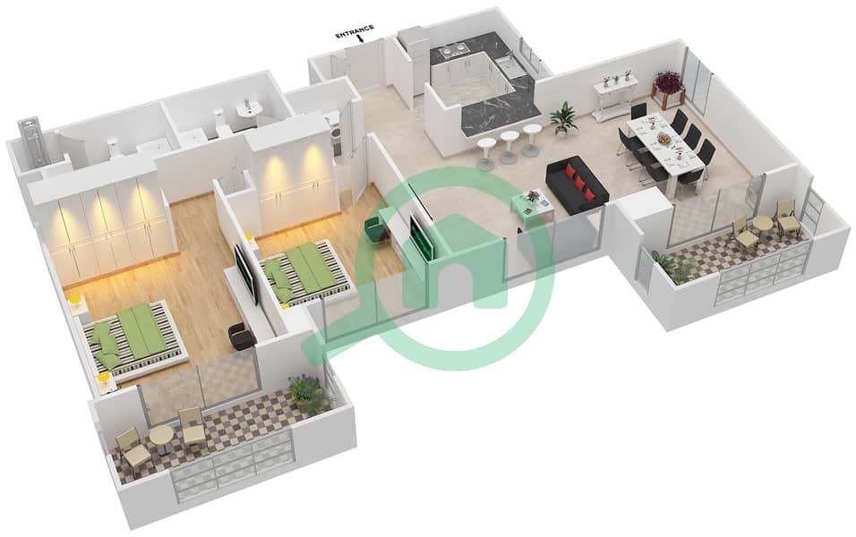 Floor plans for Suite 37 2bedroom Apartments in Tanaro