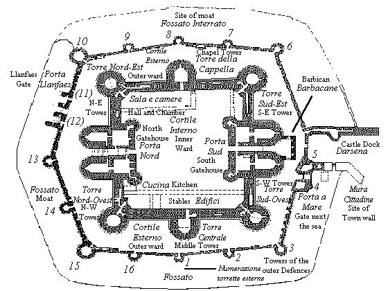 Beaumaris Castle Plan from the CADW guidebook Wales