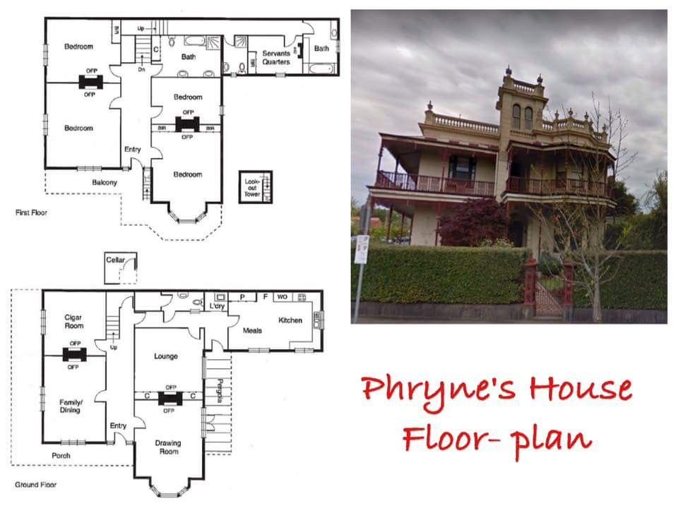 Phryne's Floor plan Fisher house, Architectural floor