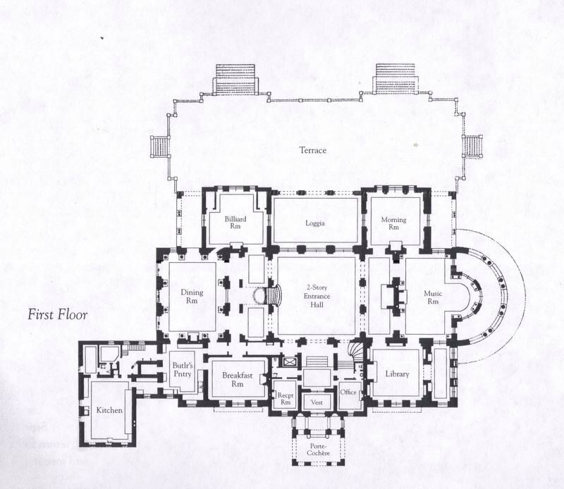 The Breakers 1st floor Mansion floor plan, Floor plans