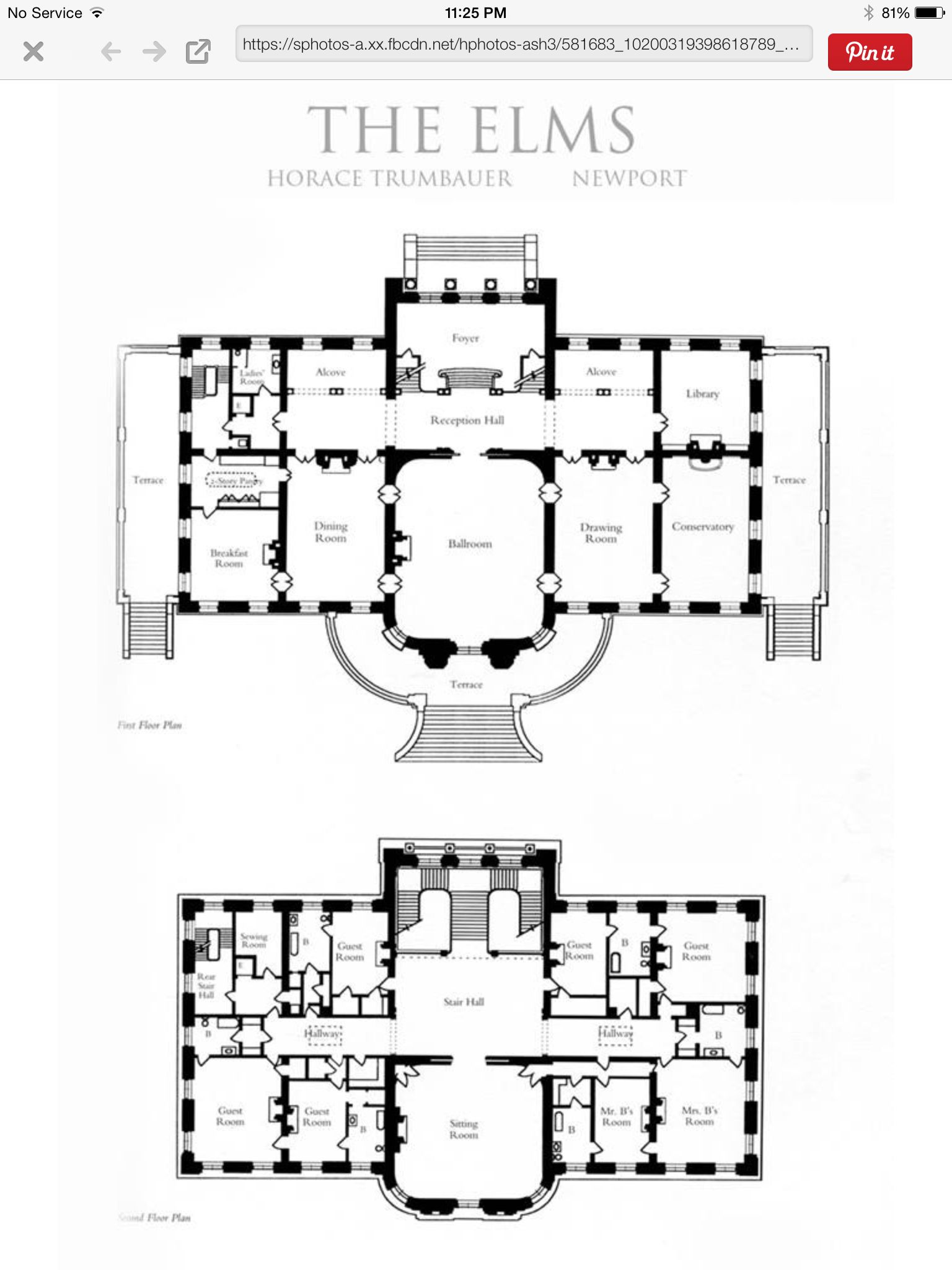 The Elms 1st and 2nd floors Architectural floor plans