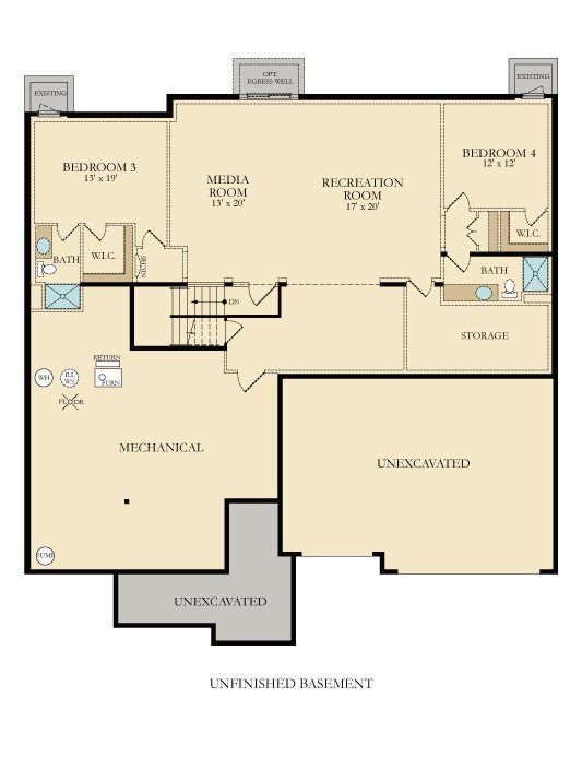 The lower level of our Weston floorplan There might be