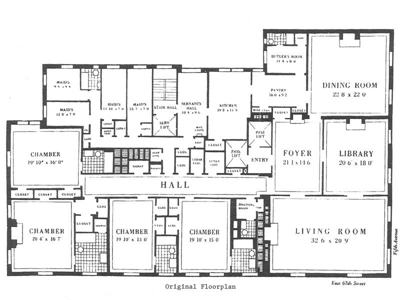 2 EAST 67TH ORIGINAL FLOOR PLAN Floor plans, Apartment