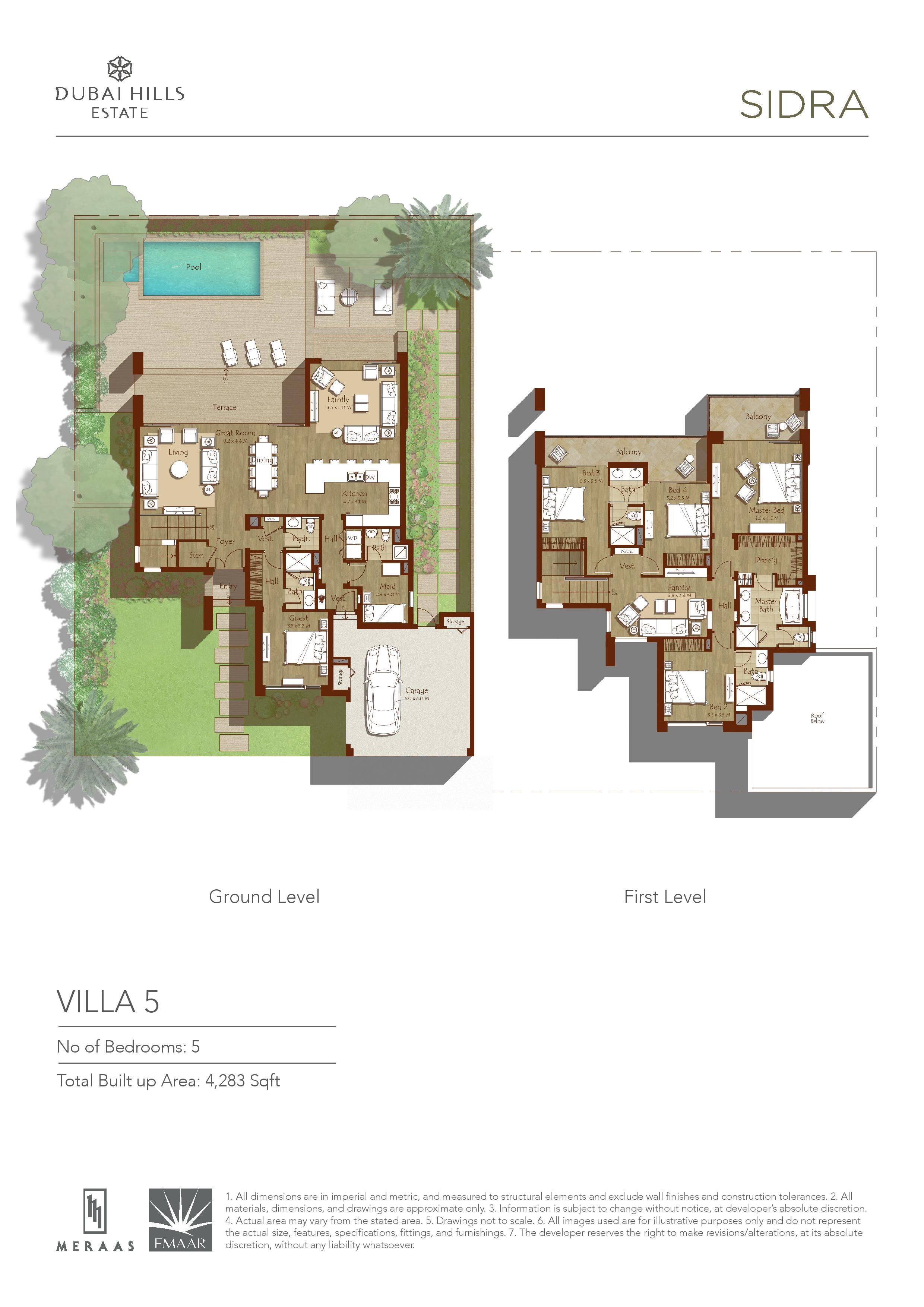 Sidra Villa FLoor Plans Dubai Hills Estates Floor